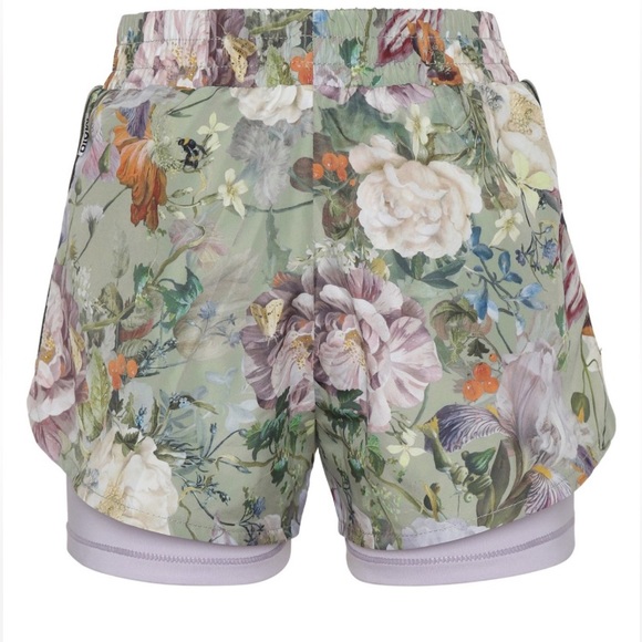 NWT Molo Omari Green Botanical Sports Shorts Size 6 - Picture 4 of 9